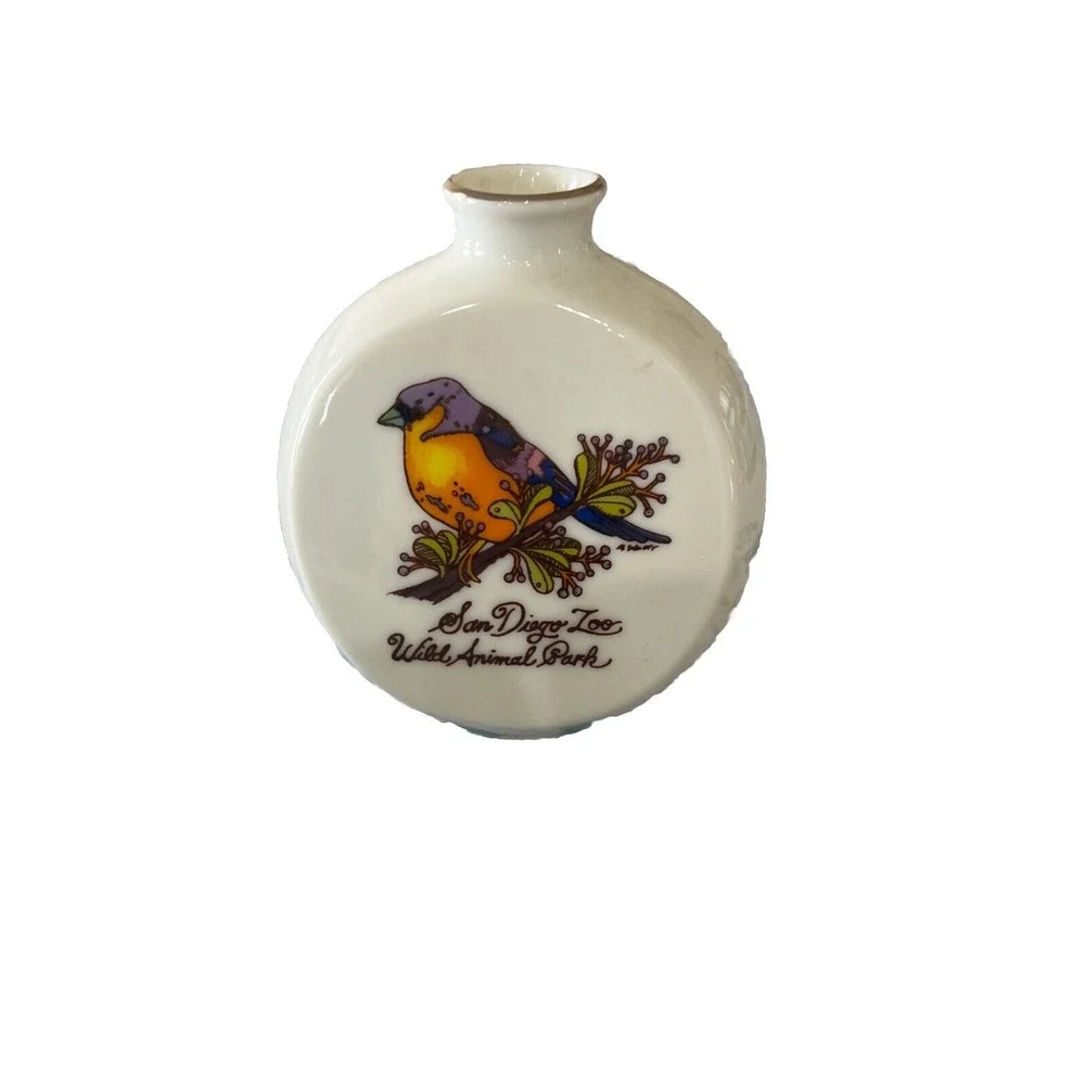 Vintage San Diego Zoo Wild Animal Park  California Souvenir Vase Jar‎  Butterfly